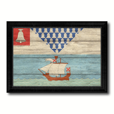 Naval & Maritime City Massachusetts State Texture Flag Canvas Print Black Picture Frame