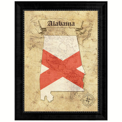 Alabama State Vintage Map Gifts Home Decor Wall Art Office Decoration