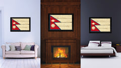 Nepal Country Flag Vintage Canvas Print with Black Picture Frame Home Decor Gifts Wall Art Decoration Artwork