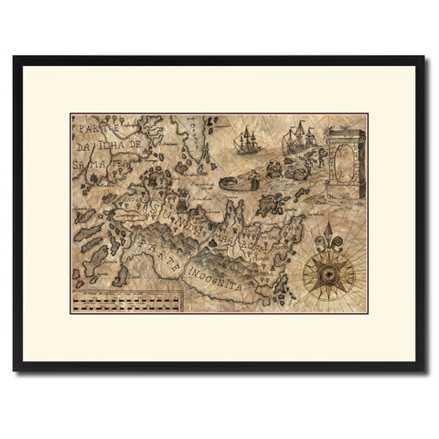 Land Vintage Antique Map Wall Art Home Decor Gift Ideas Canvas Print Custom Picture Frame