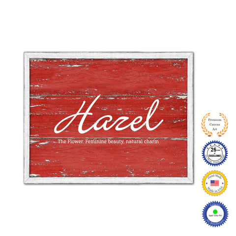 Harel White Wash Wood Frame Red Canvas Print Boutique Cottage Decor Shabby Chic Vintage Art