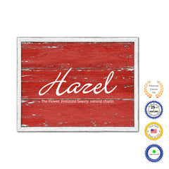 Harel White Wash Wood Frame Red Canvas Print Boutique Cottage Decor Shabby Chic Vintage Art