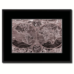 Macro Closeup Vintage Vivid Sepia Map Canvas Print, Picture Frames Home Decor Wall Art Decoration Gifts