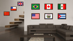 West Virginia State Flag Canvas Print with Custom Brown Picture Frame Home Decor Wall Art Decoration Gifts