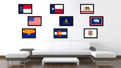 Pennsylvania State Flag Canvas Print with Custom Black Picture Frame Home Decor Wall Art Decoration Gifts