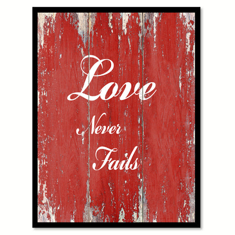 Love never fails  Quote Saying Gift Ideas Home Décor Wall Art