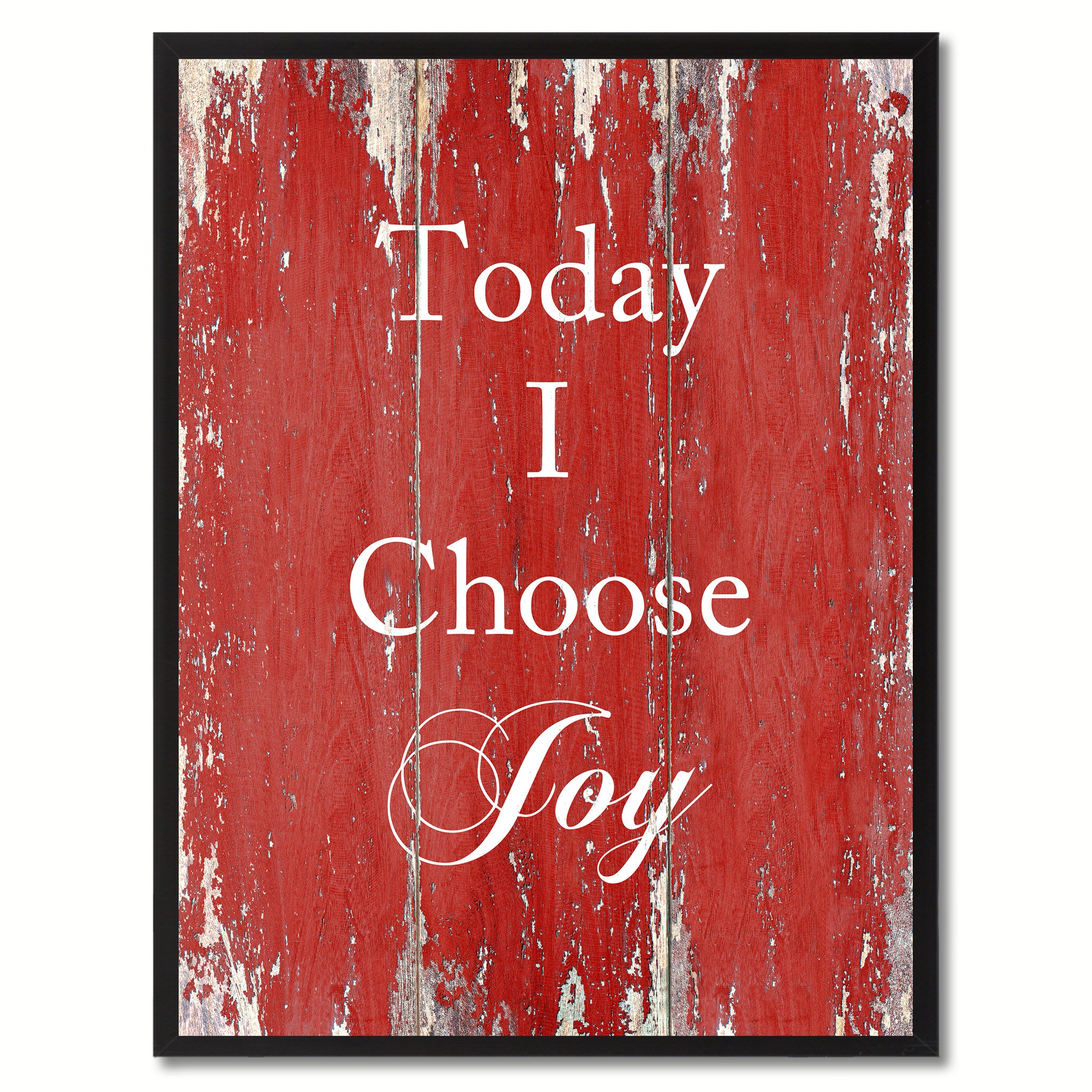 Today I Choose Joy Saying Canvas Print, Black Picture Frame Home Decor Wall Art Gifts