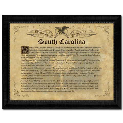 South Carolina State Vintage Map Home Decor Wall Art Office Decoration Gift Ideas