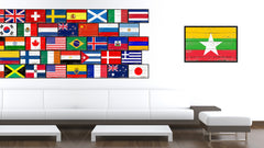 Myanmar Country National Flag Vintage Canvas Print with Picture Frame Home Decor Wall Art Collection Gift Ideas