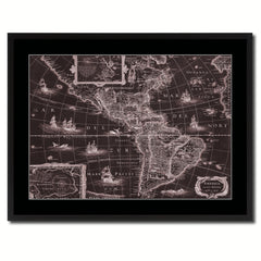 America Vintage Vivid Sepia Map Canvas Print, Picture Frames Home Decor Wall Art Decoration Gifts