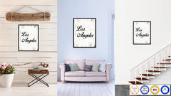 Los Angeles City Vintage Sign Black Framed Canvas Print Home Decor Wall Art Collectible Decoration Artwork Gifts