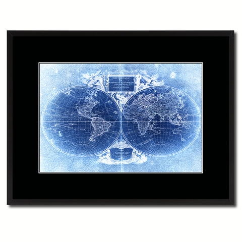 World Vintage Vivid Color Map Canvas Print, Picture Frame Home Decor Wall Art Office Decoration Gift Ideas