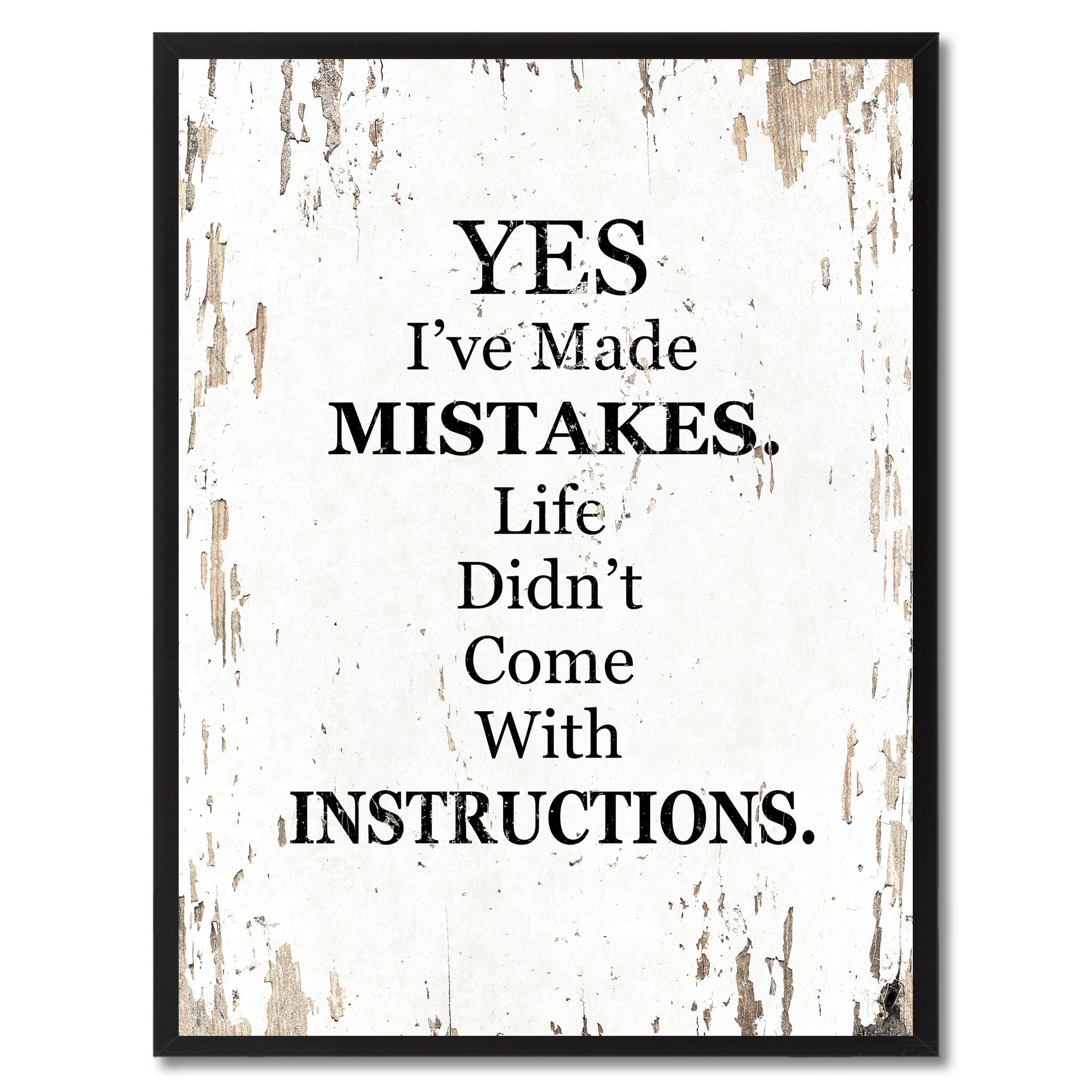 Yes I've Made Mistakes Saying Canvas Print, Black Picture Frame Home Decor Wall Art Gifts