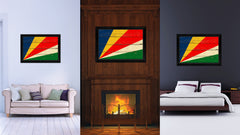 Seychelles Country Flag Vintage Canvas Print with Black Picture Frame Home Decor Gifts Wall Art Decoration Artwork