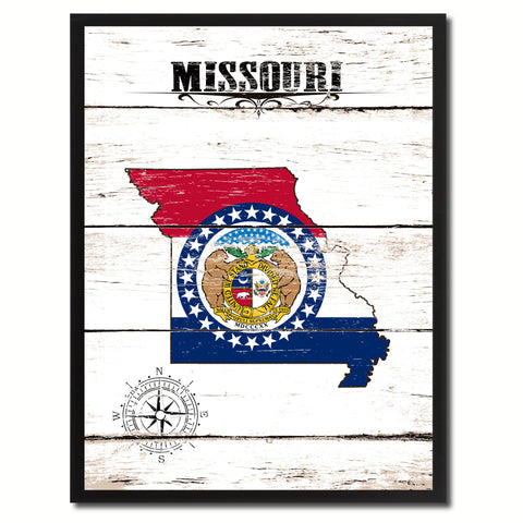 Missouri Flag Gifts Home Decor Wall Art Canvas Print with Custom Picture Frame