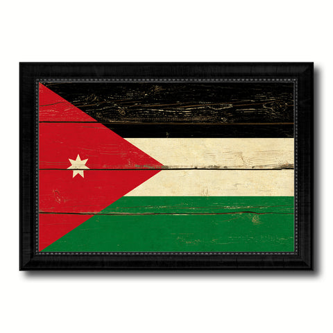 Jordan Country Flag Vintage Canvas Print with Black Picture Frame Home Decor Gifts Wall Art Decoration Artwork