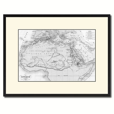 Europe  Asia Vintage Monochrome Map Canvas Print, Gifts Picture Frames Home Decor Wall Art