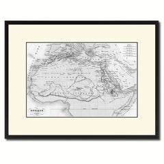 Ancient Africa Vintage B&W Map Canvas Print, Picture Frame Home Decor Wall Art Gift Ideas