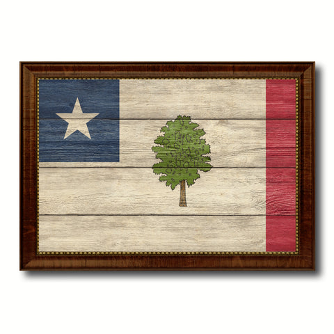 Magnolia City Mississippi State Texture Flag Canvas Print Brown Picture Frame