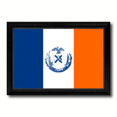 New York City New York State Flag Canvas Print Black Picture Frame