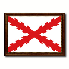 Spanish Ensign Spain Royal War Military Flag Canvas Print with Brown Picture Frame Home Decor Wall Art Gift Ideas