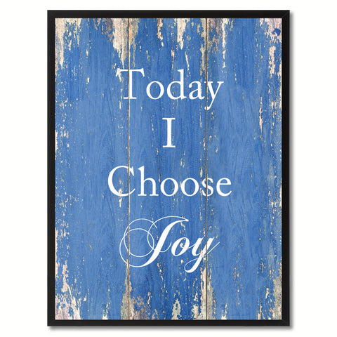 Today I Choose Joy Saying Canvas Print, Black Picture Frame Home Decor Wall Art Gifts