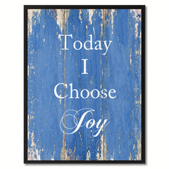 Today I Choose Joy Saying Canvas Print, Black Picture Frame Home Decor Wall Art Gifts