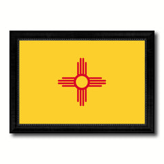 New Mexico State Flag Canvas Print with Custom Black Picture Frame Home Decor Wall Art Decoration Gifts