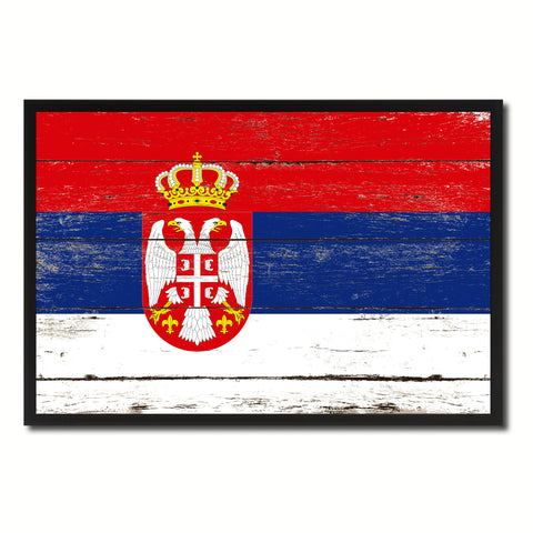 Serbia Country National Flag Vintage Canvas Print with Picture Frame Home Decor Wall Art Collection Gift Ideas
