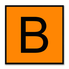 Alphabet B Orange Canvas Print Black Frame Kids Bedroom Wall Décor Home Art