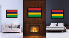 Mauritius Country Flag Vintage Canvas Print with Black Picture Frame Home Decor Gifts Wall Art Decoration Artwork