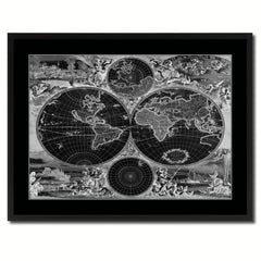 Frederick Ee Wit   Vintage Monochrome Map Canvas Print, Gifts Picture Frames Home Decor Wall Art