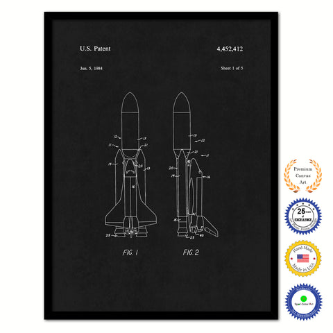 1984 Space Shuttle Old Patent Art Print on Canvas Custom Framed Vintage Home Decor Wall Decoration Great for Gifts