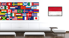 Indonesia Country National Flag Vintage Canvas Print with Picture Frame Home Decor Wall Art Collection Gift Ideas
