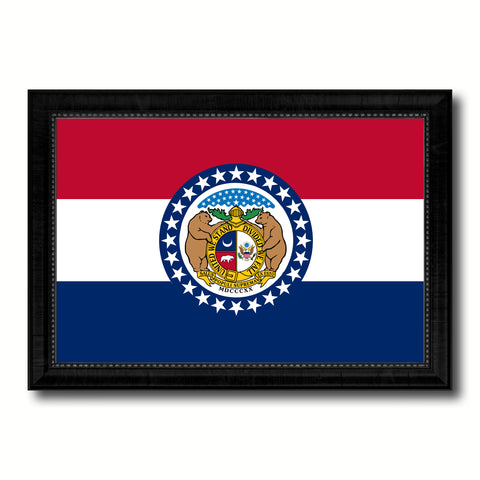 Missouri State Flag Canvas Print with Custom Black Picture Frame Home Decor Wall Art Decoration Gifts