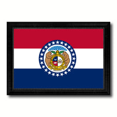 Missouri State Flag Canvas Print with Custom Black Picture Frame Home Decor Wall Art Decoration Gifts