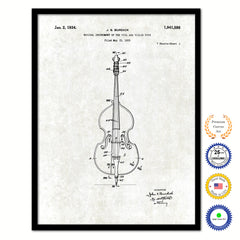 1934 Violin Old Patent Art Print on Canvas Custom Framed Vintage Home Decor Wall Decoration Great for Gifts