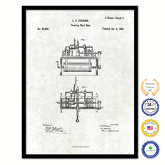 1868 Tenoning Blind Slats Old Patent Art Print on Canvas Custom Framed Vintage Home Decor Wall Decoration Great for Gifts