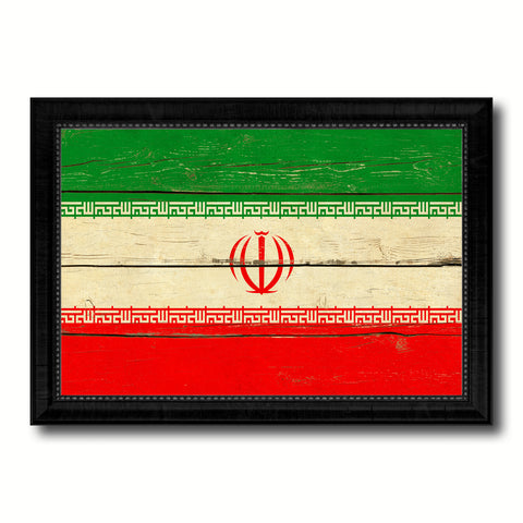 Iran Country Flag Vintage Canvas Print with Black Picture Frame Home Decor Gifts Wall Art Decoration Artwork