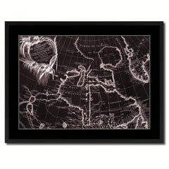 North East Canada & Greenland Vintage Vivid Sepia Map Canvas Print, Picture Frames Home Decor Wall Art Decoration Gifts