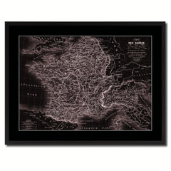 France Vintage Vivid Sepia Map Canvas Print, Picture Frames Home Decor Wall Art Decoration Gifts