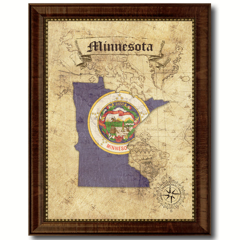 Minnesota State Vintage Map Home Decor Wall Art Office Decoration Gift Ideas