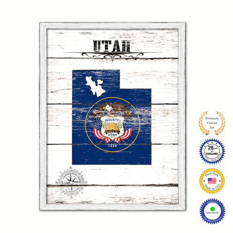 Utah State Flag Gifts Home Decor Wall Art Canvas Print Picture Frames