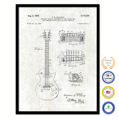 1955 Guitar Old Patent Art Print on Canvas Custom Framed Vintage Home Decor Wall Decoration Great for Gifts