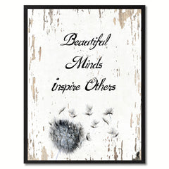 Beautiful Minds Inspirational Sign Gift Print On Canvas Home Décor Wall Art