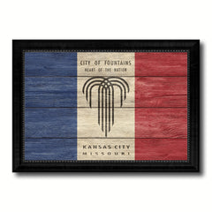 Kansas City Missouri State Texture Flag Canvas Print Black Picture Frame