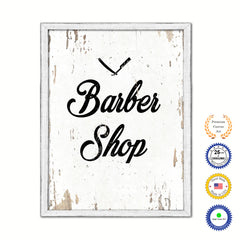 Barber Shop Vintage Saying Gifts Home Decor Wall Art Canvas Print with Custom Picture Frame