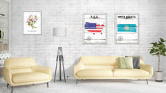 South Dakota Flag Gifts Home Decor Wall Art Canvas Print with Custom Picture Frame