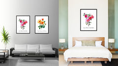 Pink Rose Flower Canvas Print with Picture Frame Floral Home Decor Wall Art Living Room Decoration Gifts