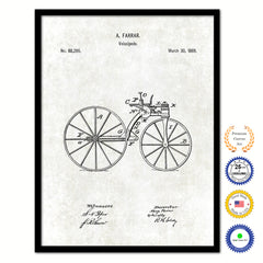 1869 Velocipede Old Patent Art Print on Canvas Custom Framed Vintage Home Decor Wall Decoration Great for Gifts